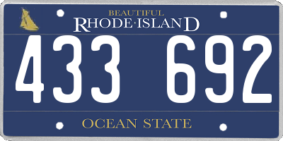 RI license plate 433692