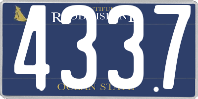 RI license plate 4337