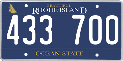RI license plate 433700