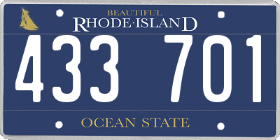 RI license plate 433701