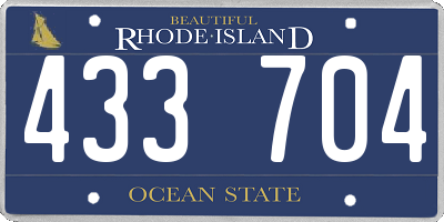 RI license plate 433704