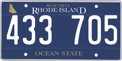 RI license plate 433705