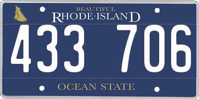RI license plate 433706