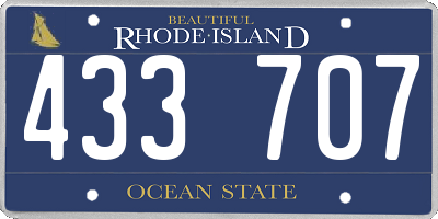RI license plate 433707