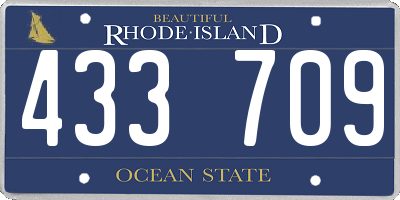 RI license plate 433709