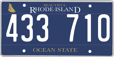 RI license plate 433710
