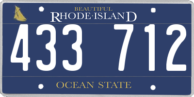 RI license plate 433712