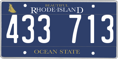 RI license plate 433713