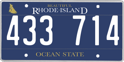 RI license plate 433714