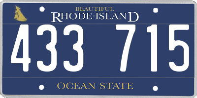 RI license plate 433715