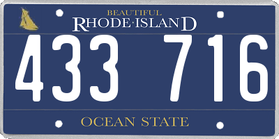RI license plate 433716
