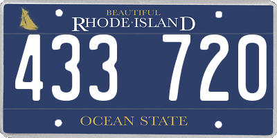 RI license plate 433720
