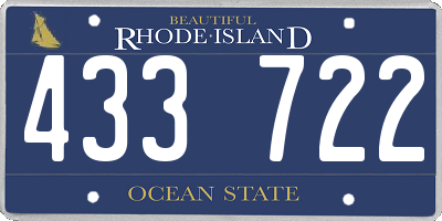 RI license plate 433722