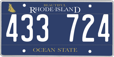 RI license plate 433724