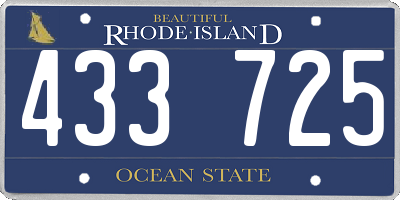 RI license plate 433725