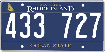 RI license plate 433727