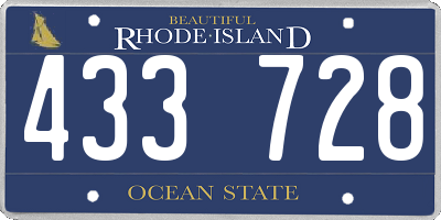RI license plate 433728
