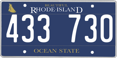RI license plate 433730