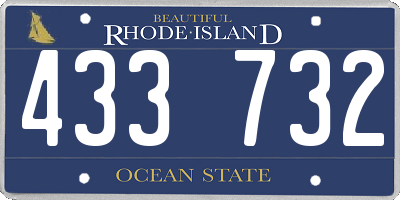 RI license plate 433732