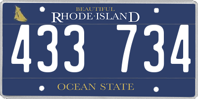 RI license plate 433734