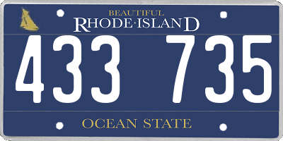 RI license plate 433735