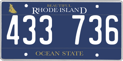 RI license plate 433736