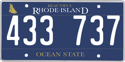 RI license plate 433737