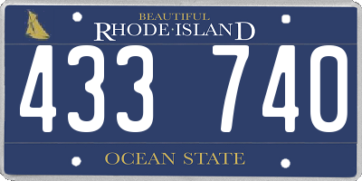 RI license plate 433740