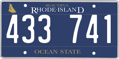 RI license plate 433741
