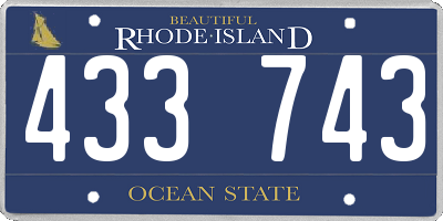 RI license plate 433743