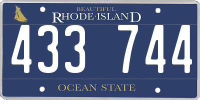 RI license plate 433744