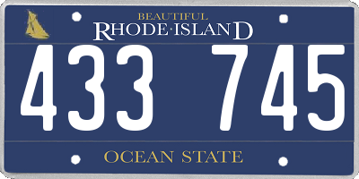 RI license plate 433745