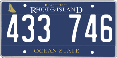 RI license plate 433746