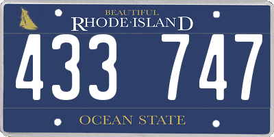 RI license plate 433747