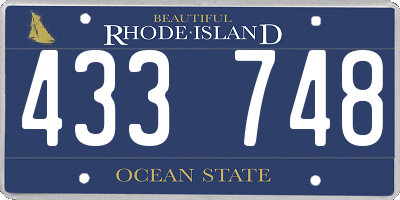 RI license plate 433748