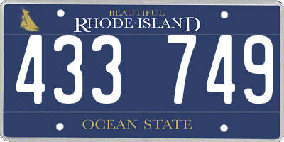 RI license plate 433749