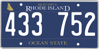 RI license plate 433752