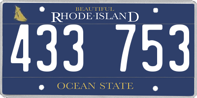 RI license plate 433753