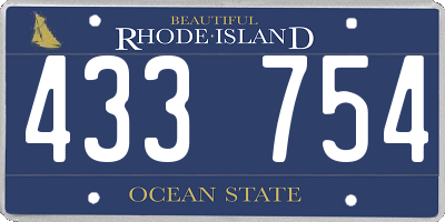 RI license plate 433754