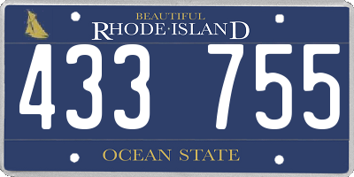 RI license plate 433755