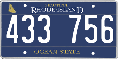 RI license plate 433756