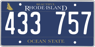 RI license plate 433757