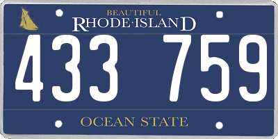 RI license plate 433759