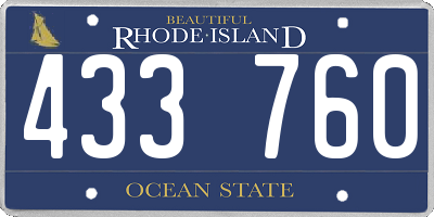 RI license plate 433760