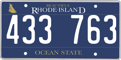 RI license plate 433763