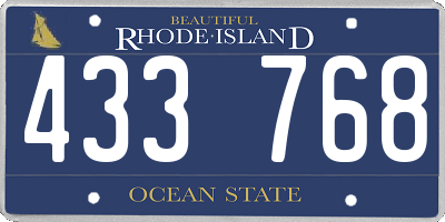 RI license plate 433768