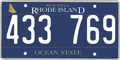 RI license plate 433769