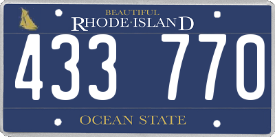 RI license plate 433770