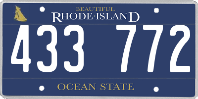 RI license plate 433772