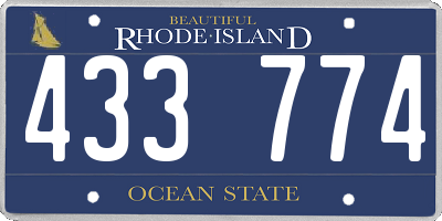 RI license plate 433774